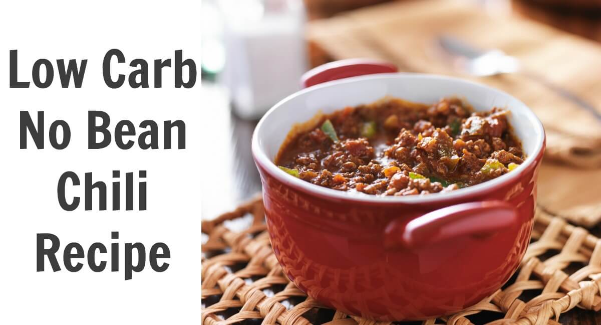 Low Carb No Bean Chili Recipe is full of meat, veggies and spices.